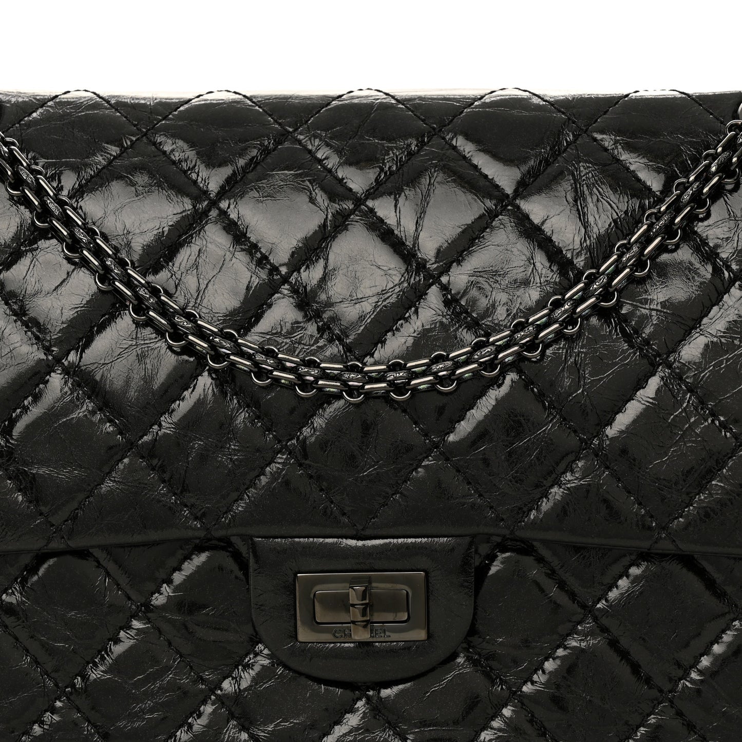 Glazed Calfskin Quilted 2.55 Reissue 226 Flap So Black
