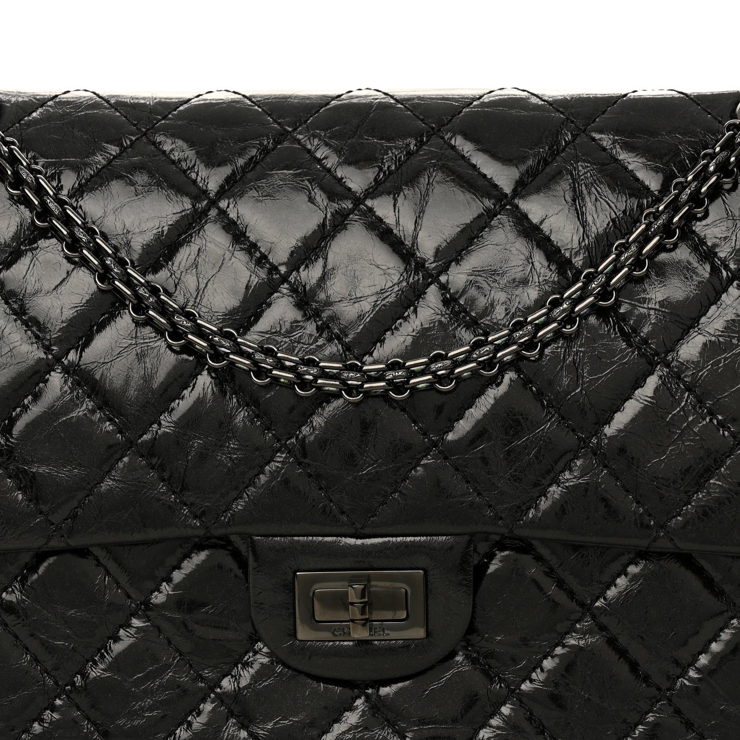 Chanel Glazed Calfskin Quilted 2.55 Reissue 226 Flap So Black 8 of 10