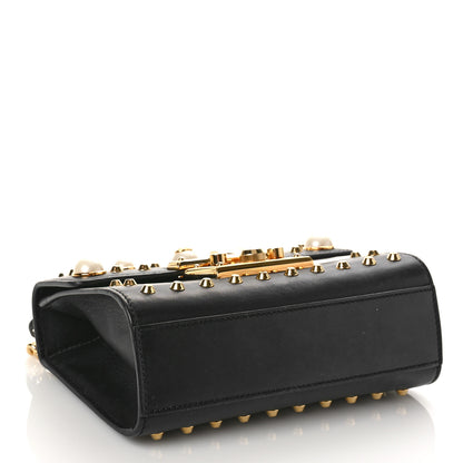 Gucci Calfskin Studded Small Padlock Shoulder Bag Black 4 of 11