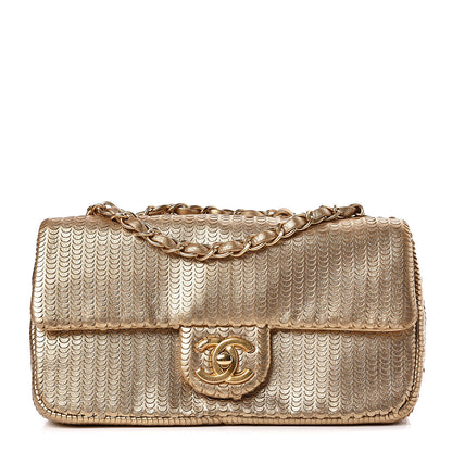 Chanel Metallic Lambskin Laser Cut Small Single Flap Gold 1 of 10