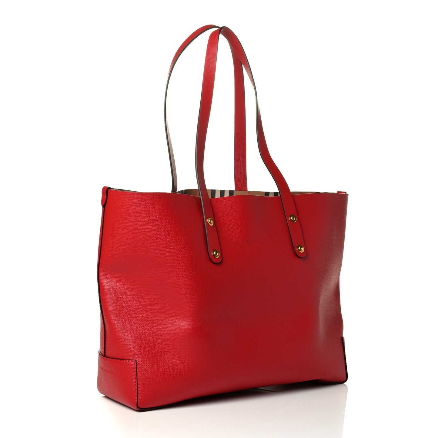 Calfskin Crest Embossed Small Tote Rust Red
