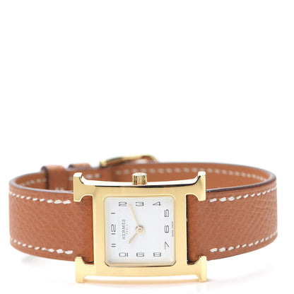 Hermes Stainless Steel Epsom 21mm Heure H Hour Quartz Watch Gold 2 of 5