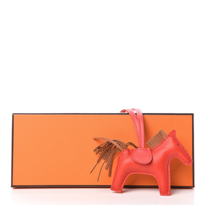 Hermes Milo Lambskin Grigri Rodeo Horse Bag Charm PM Rouge Indien Gold Bougainvillea 4 of 4