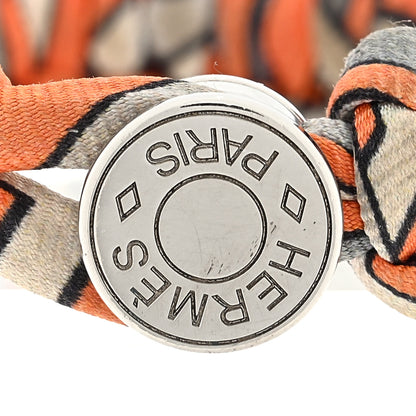 Hermes Silk Twill Kid Bracelet White Multicolor 3 of 3