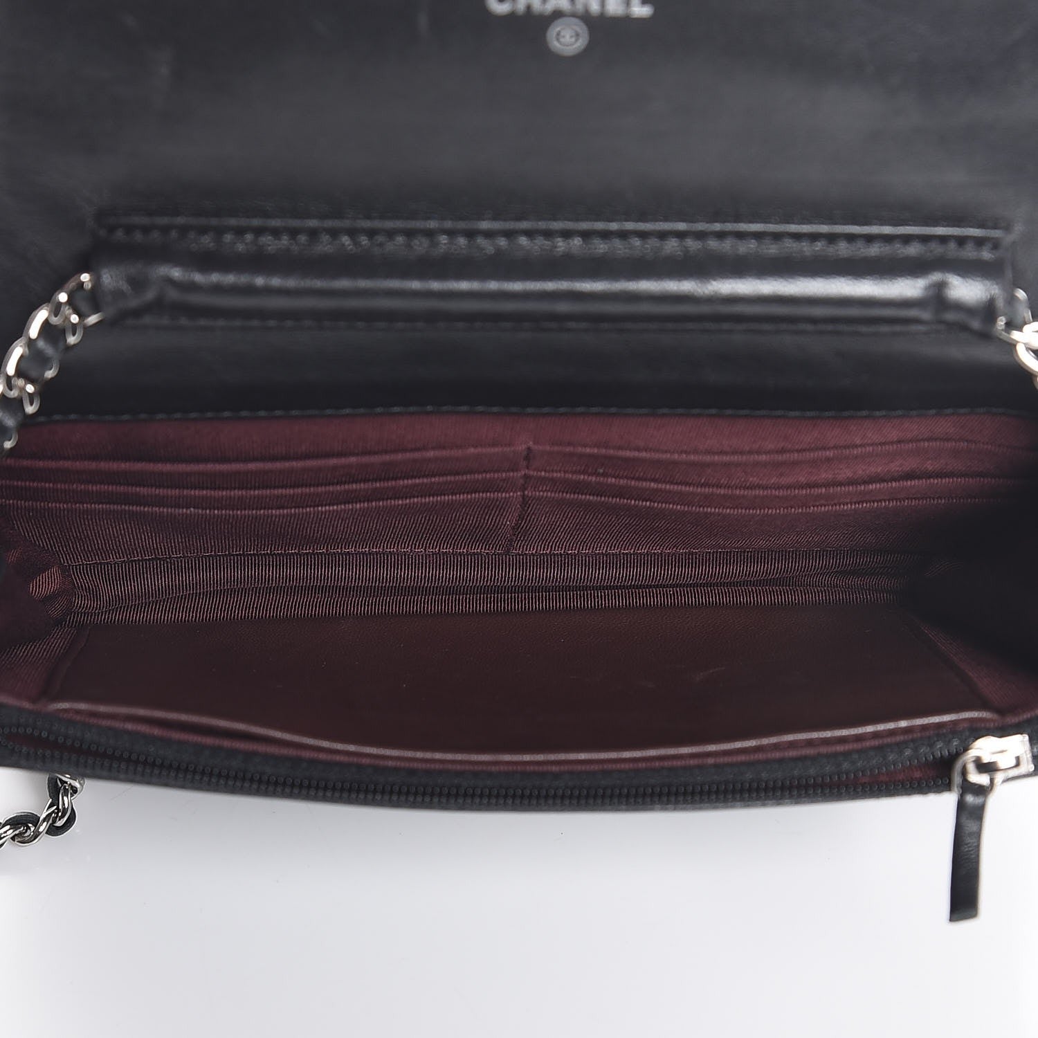 Chanel Lambskin Quilted Wallet On Chain WOC Black 5 of 9