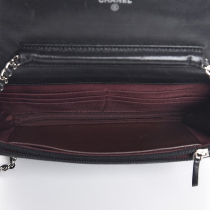 Chanel Lambskin Quilted Wallet On Chain WOC Black 5 of 9