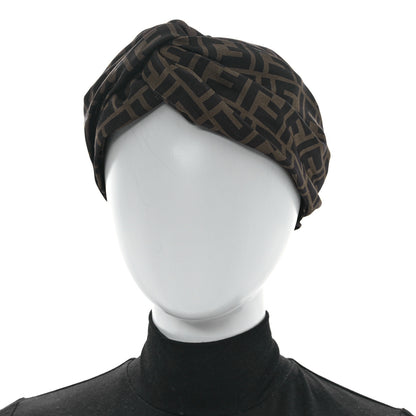 Fendi Silk FF Logo Headband Tobacco 2 of 6