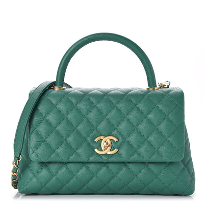 Chanel Caviar Quilted Small Coco Handle Flap Green 1 of 10