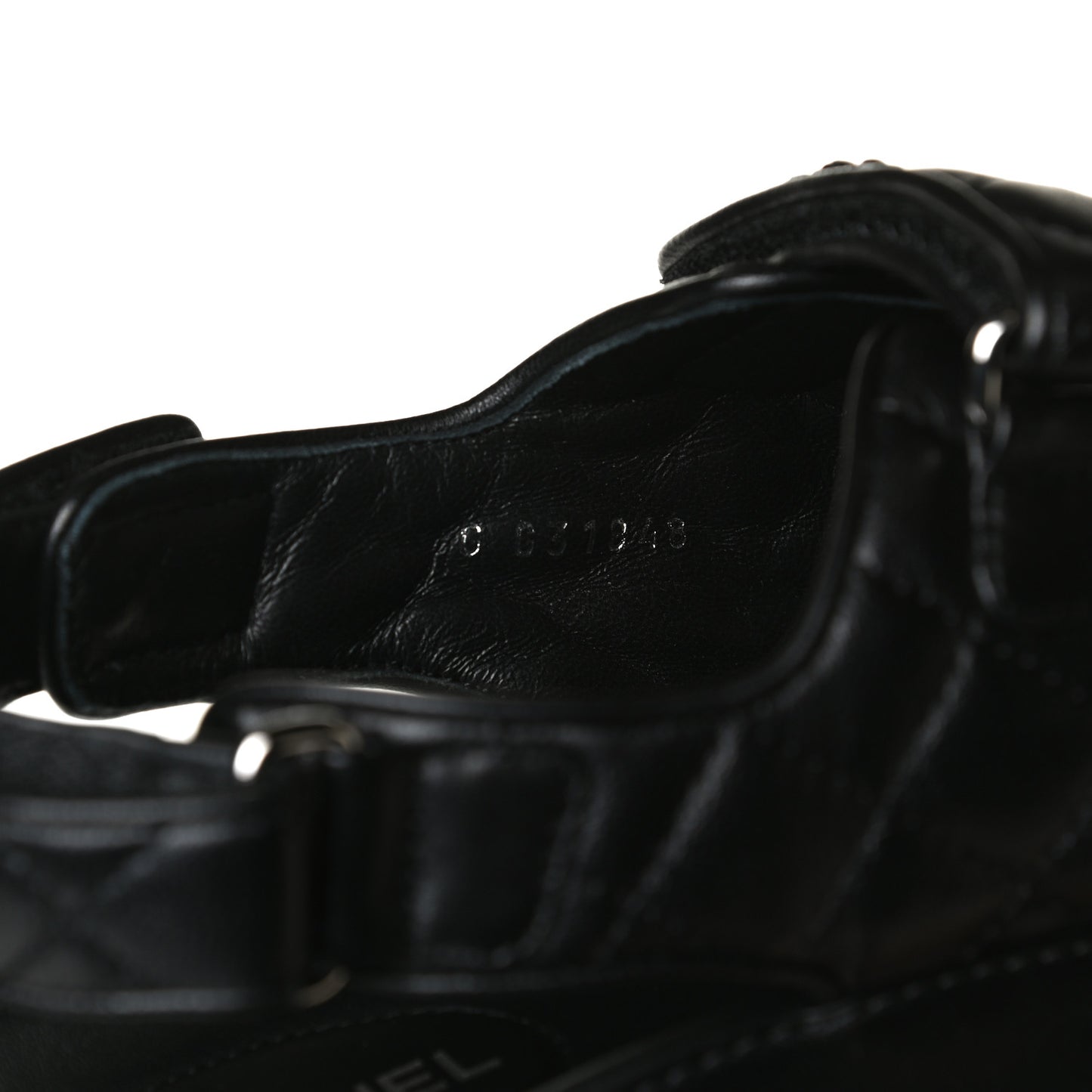 Lambskin Quilted Velcro Dad Sandals 41 So Black
