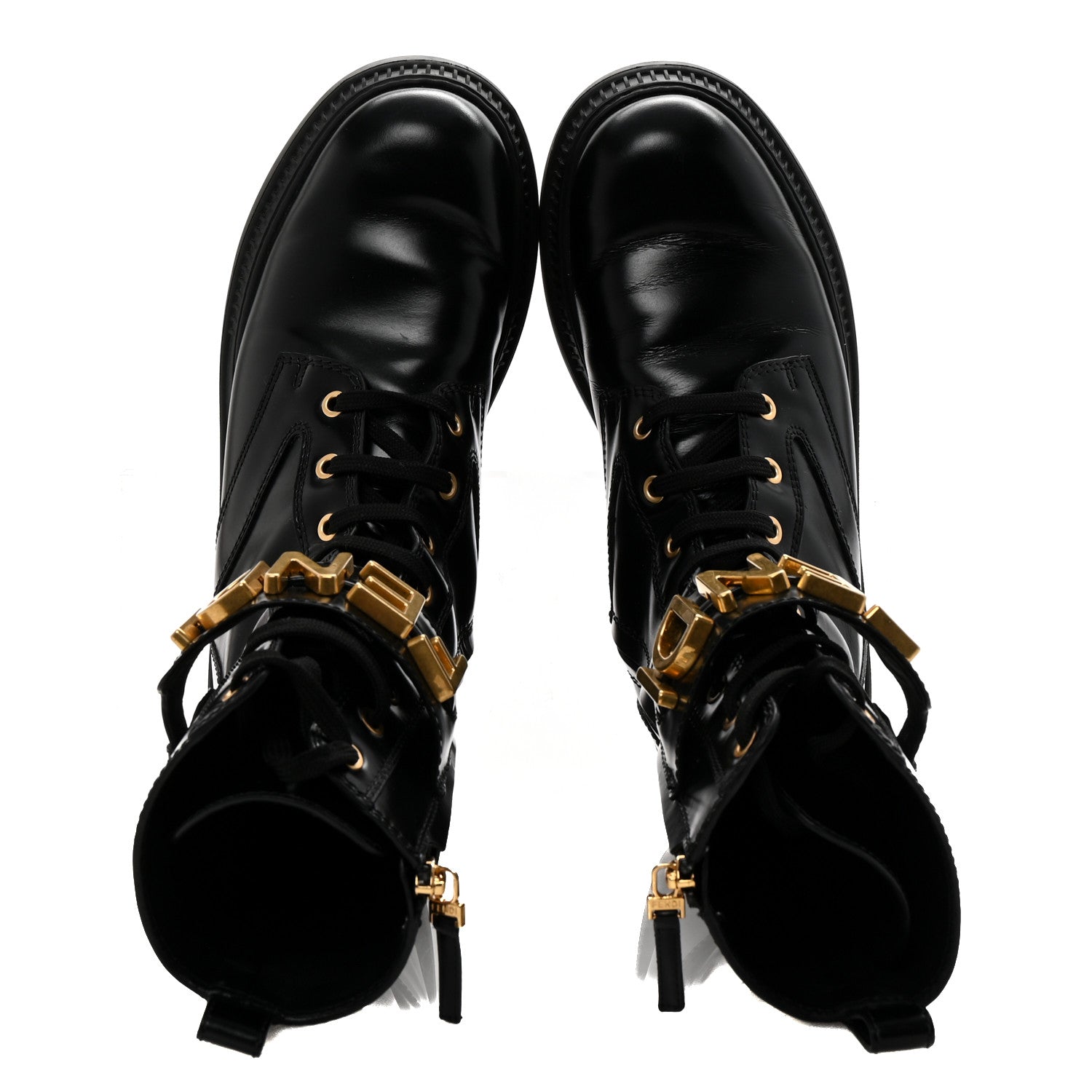 Fendi Vitello Abrasivato Fendigraphy 50mm Biker Boots 39.5 Black 2 of 8
