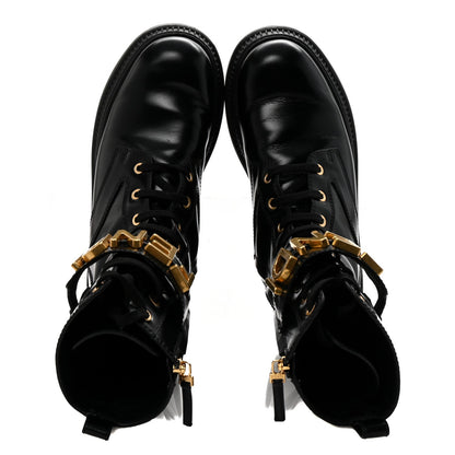 Fendi Vitello Abrasivato Fendigraphy 50mm Biker Boots 39.5 Black 2 of 8
