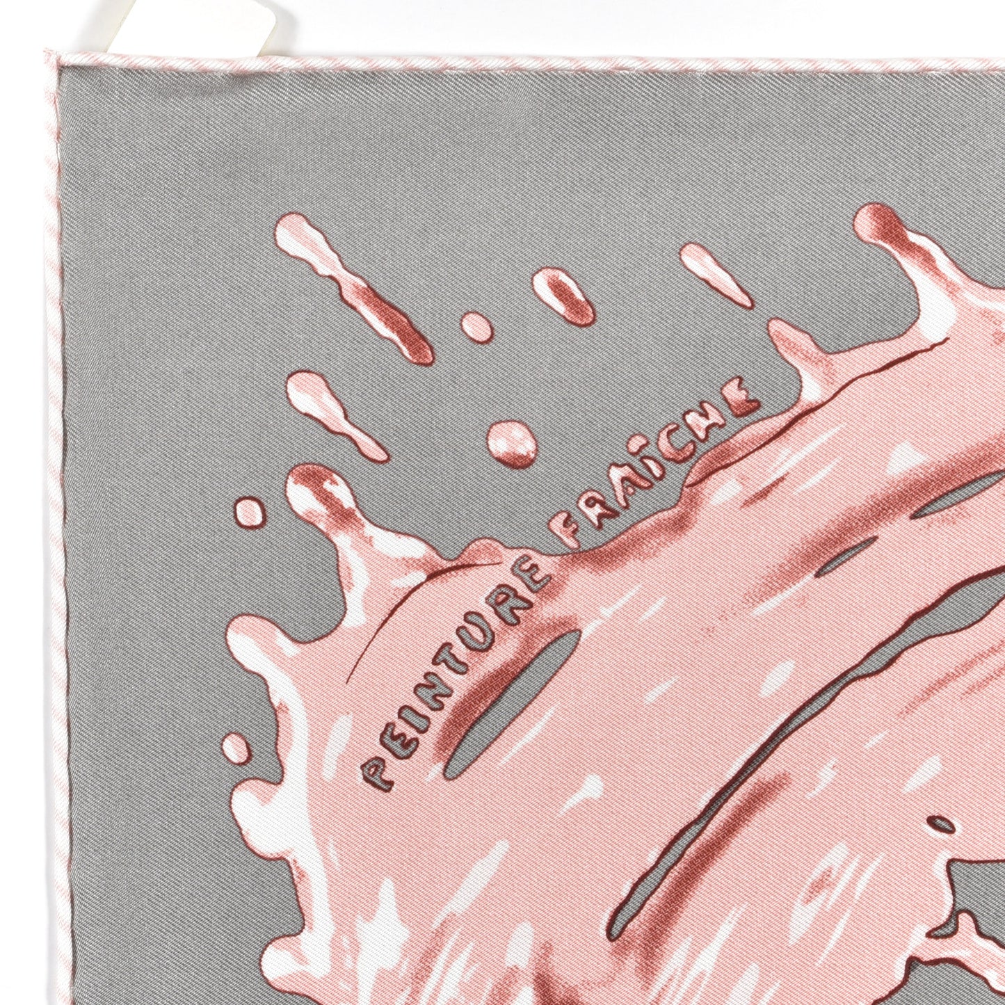 Silk Peinture Fraiche Scarf 45 Gris Acier Vieux Rose