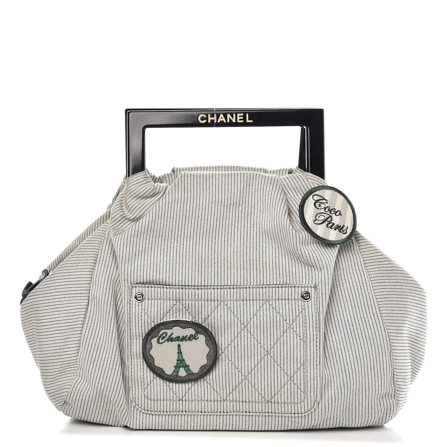 Toile Striped Coco Paris Tote Navy