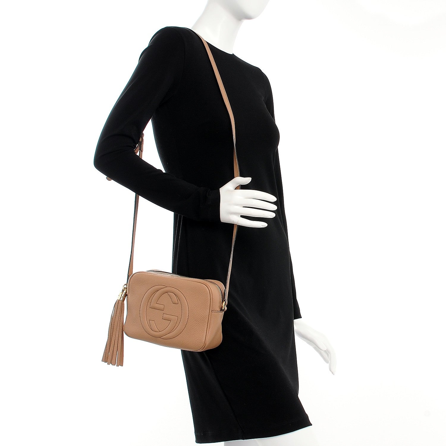 Gucci Pebbled Calfskin Small Soho Disco Bag Camelia 2 of 11