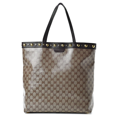 Gucci Crystal Monogram Large Babouska Vertical Shopping Tote Brown 1 of 14