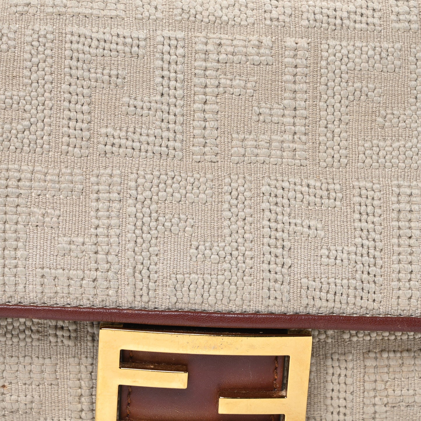 Sardinian Jacquard Vitello King FF 1974 Embroidered Baguette Corda Praline
