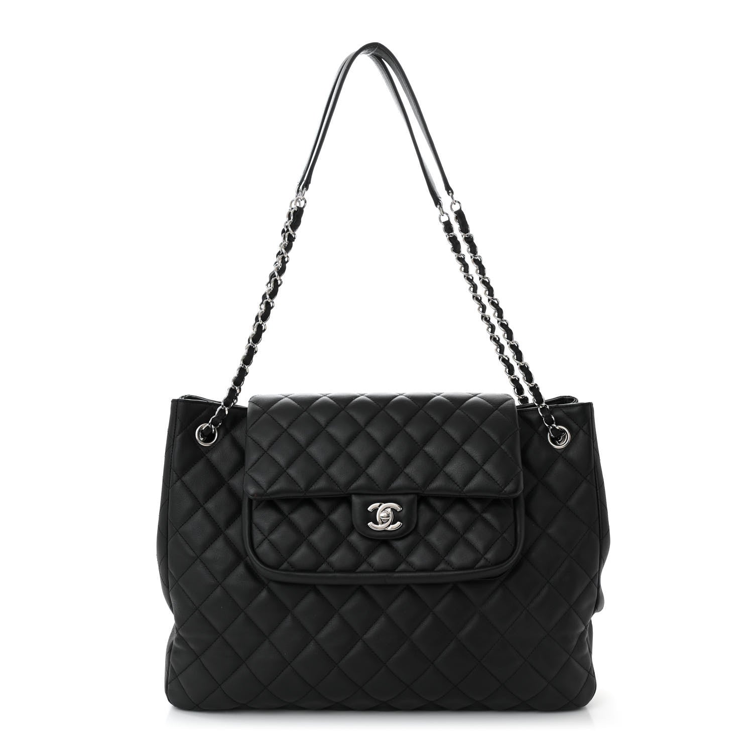 Chanel Calfskin Quilted Flap Tote Black 1 of 10