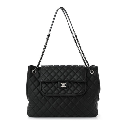 Chanel Calfskin Quilted Flap Tote Black 1 of 10