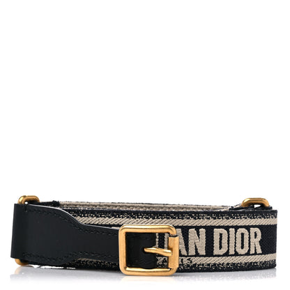 Christian Dior Canvas Embroidered Belt 75 30 Black Beige 1 of 6