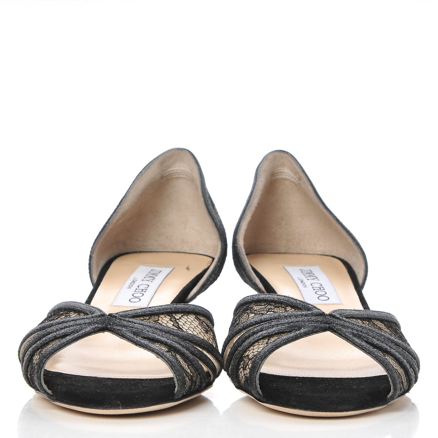 Lace Filo d'Orsay Kitten Pumps 38 Black