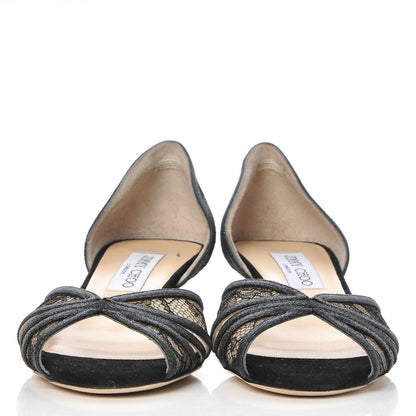 Jimmy Choo Lace Filo d'Orsay Kitten Pumps 38 Black 2 of 12