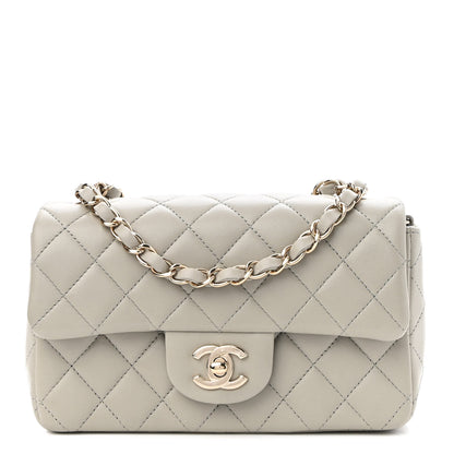 Chanel Lambskin Quilted Mini Rectangular Flap Grey 1 of 9