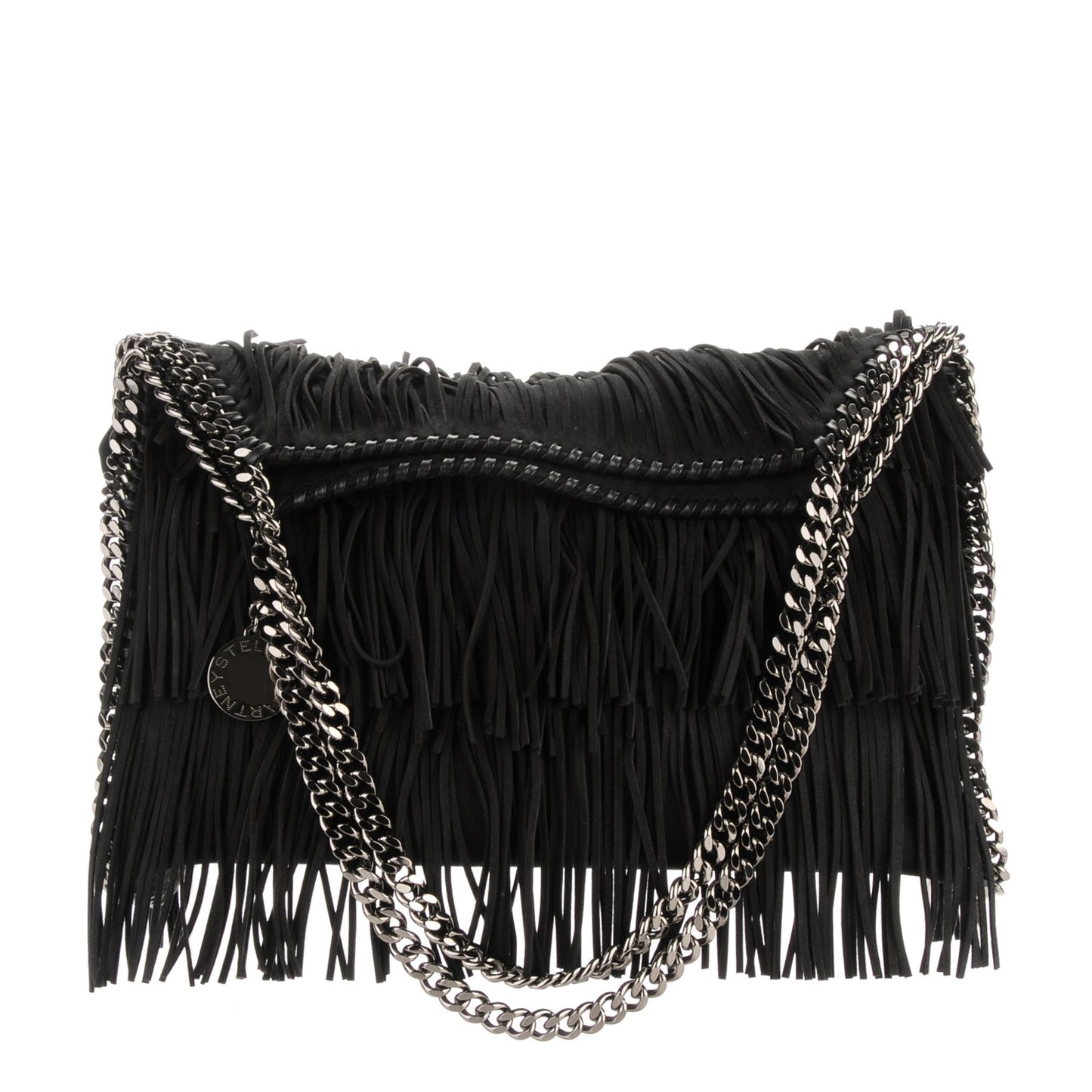 Eco Suede Fringe Small Falabella Tote Black