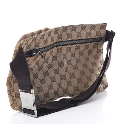 Gucci GG Monogram Web Double Pocket Belt Bag Dark Brown 3 of 9