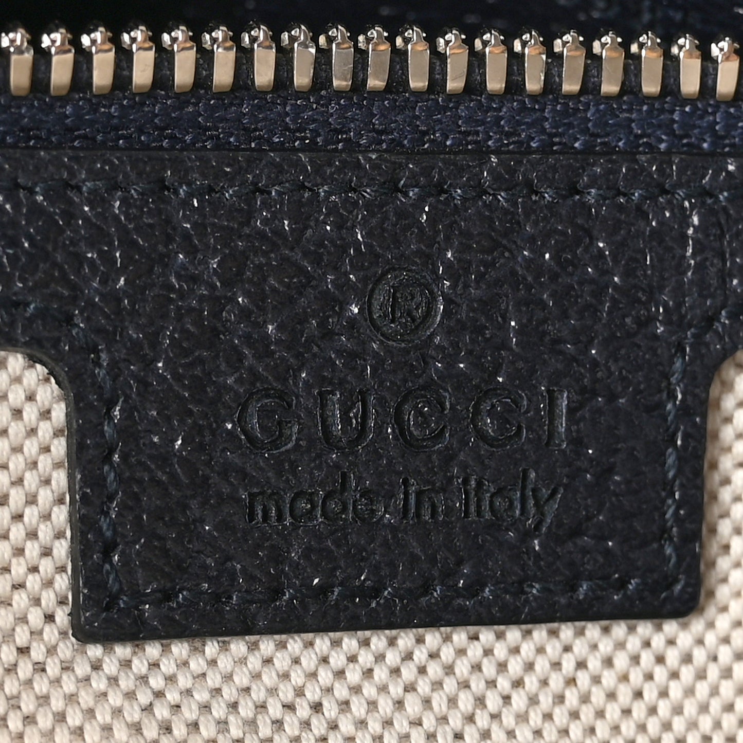 GG Supreme Monogram Textured Dollar Calfskin Web Small Ophidia Messenger Bag Beige Blue