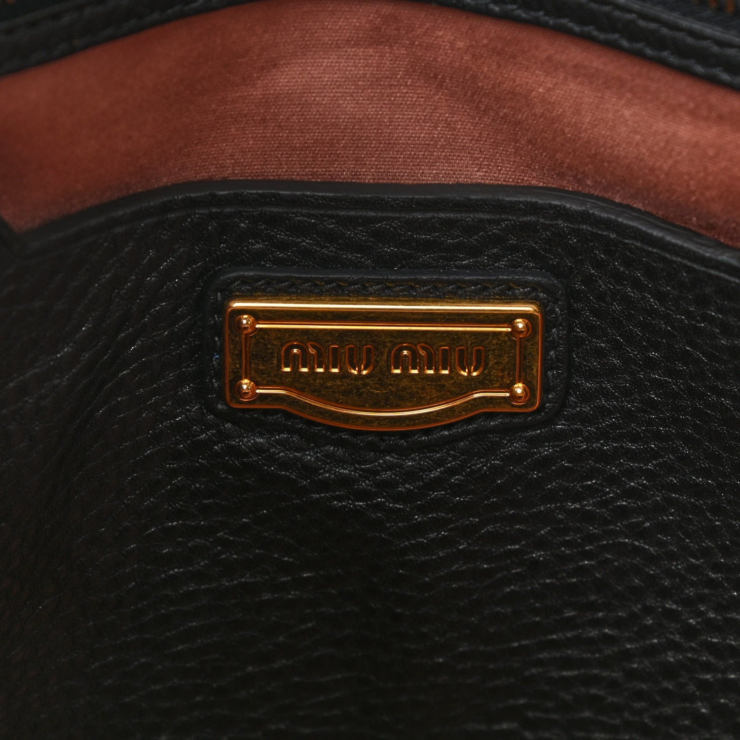 Miu Miu Goatskin Madras Tote Black 6 of 10