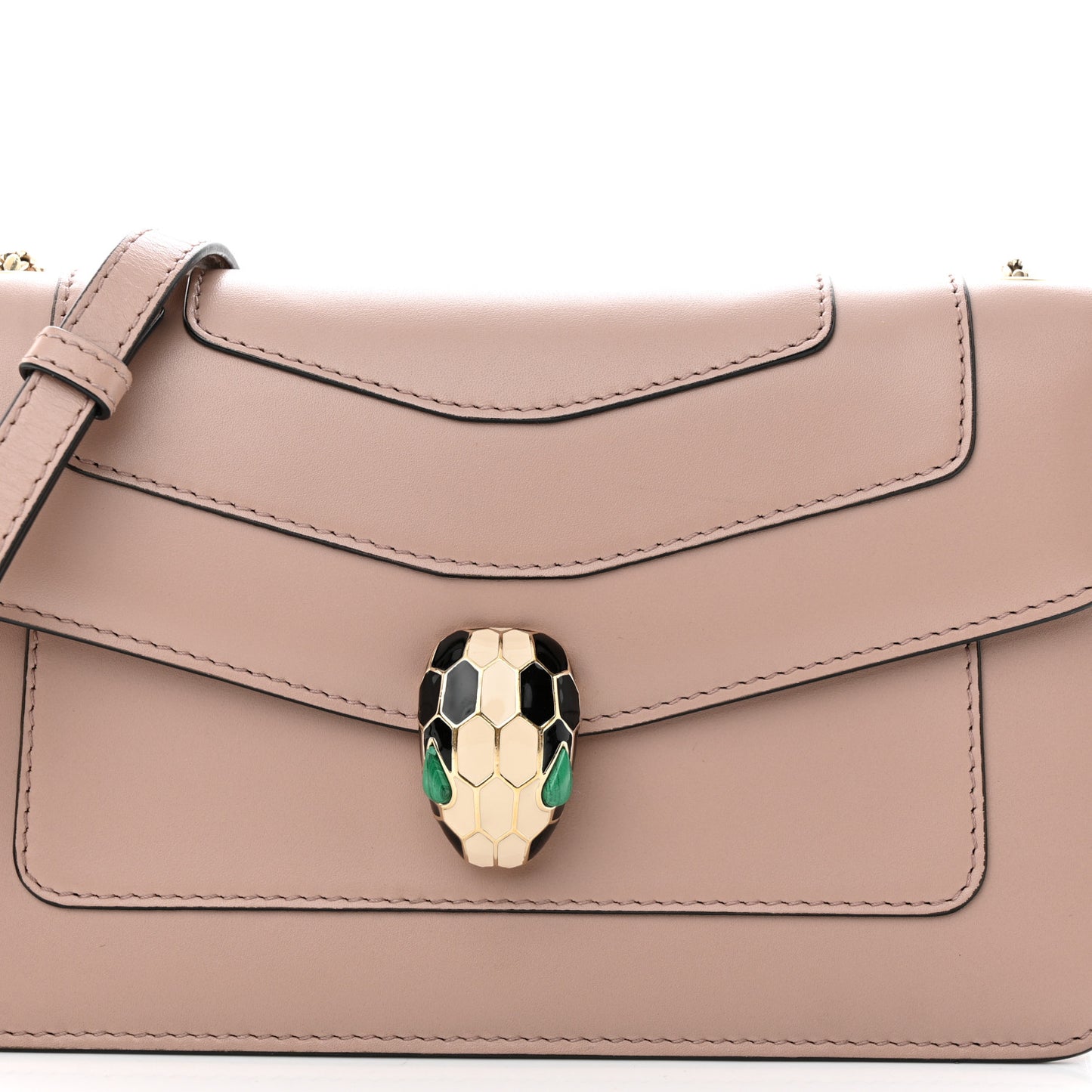 Calfskin Serpenti Forever Crossbody Bag Beige