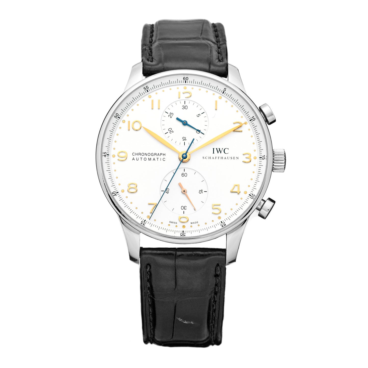 Stainless Steel Alligator 40.9mm Portugieser Chronograph Automatic Watch IW371445