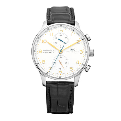 IWC Stainless Steel Alligator 40.9mm Portugieser Chronograph Automatic Watch IW371445 1 of 4