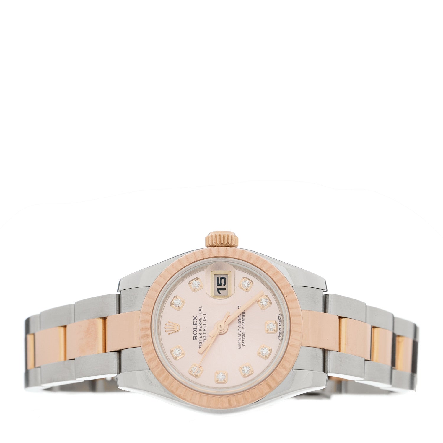 Rolex Stainless Steel 18K Everose Gold Diamond 26mm Oyster Perpetual Datejust Watch Pink 179171 2 of 5