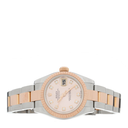 Rolex Stainless Steel 18K Everose Gold Diamond 26mm Oyster Perpetual Datejust Watch Pink 179171 2 of 5