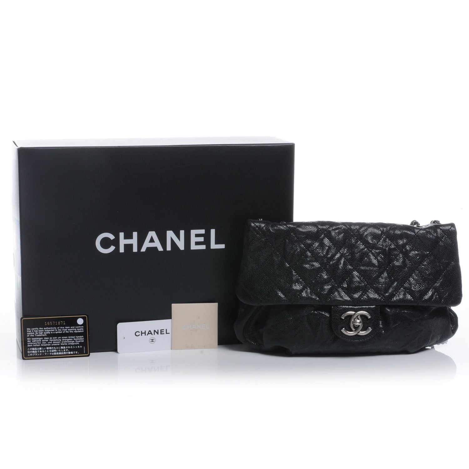 Chanel Glazed Caviar Quilted Small Elastic Flap Black 5 of 8