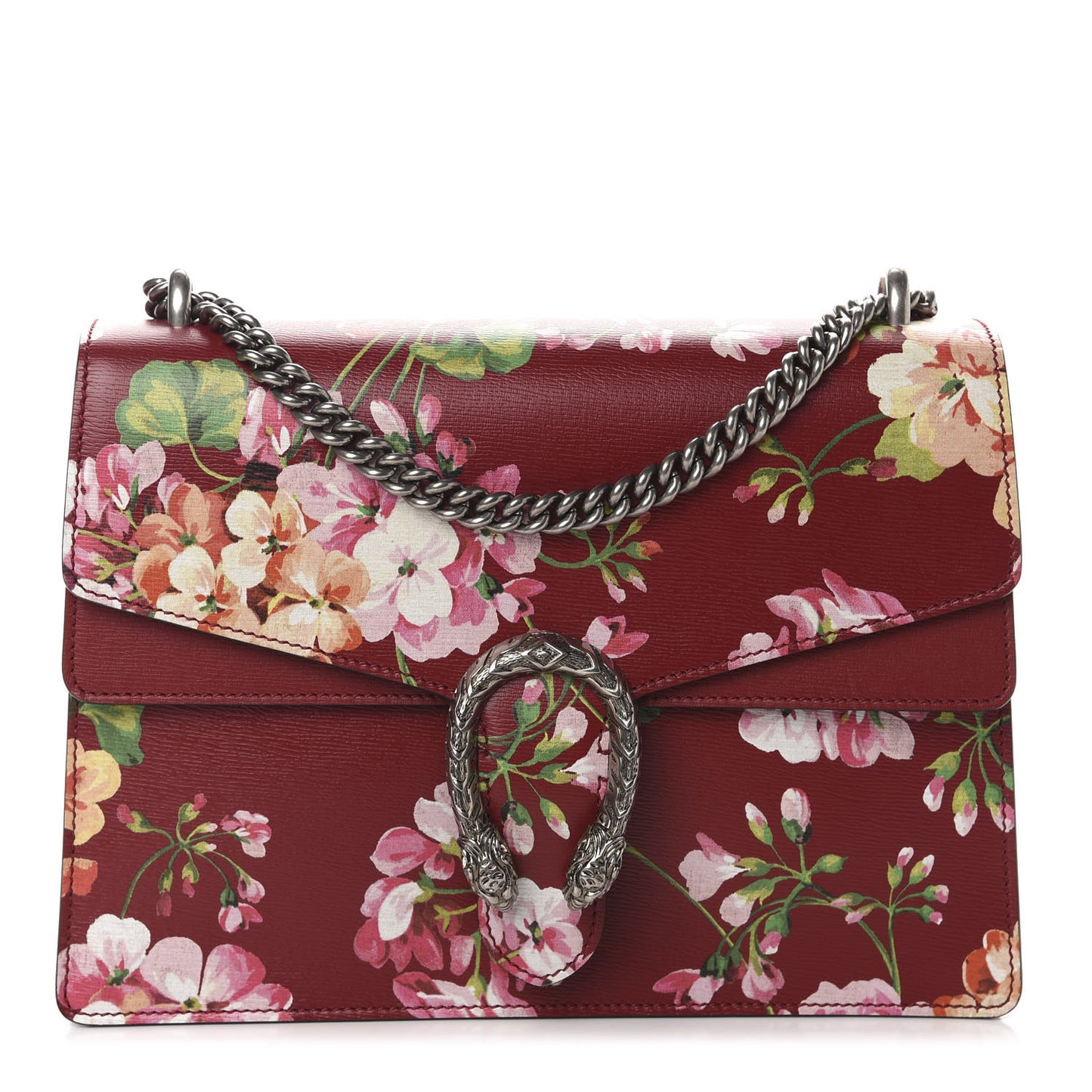 Calfskin Blooms Print Medium Dionysus Shoulder Bag Romantic Cherry Multicolor