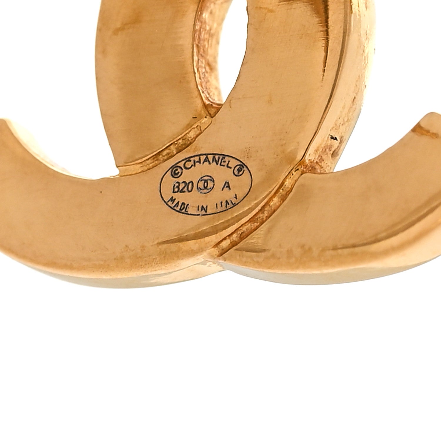 Chanel Metal CC Paris Button Stud Earrings Gold 3 of 5
