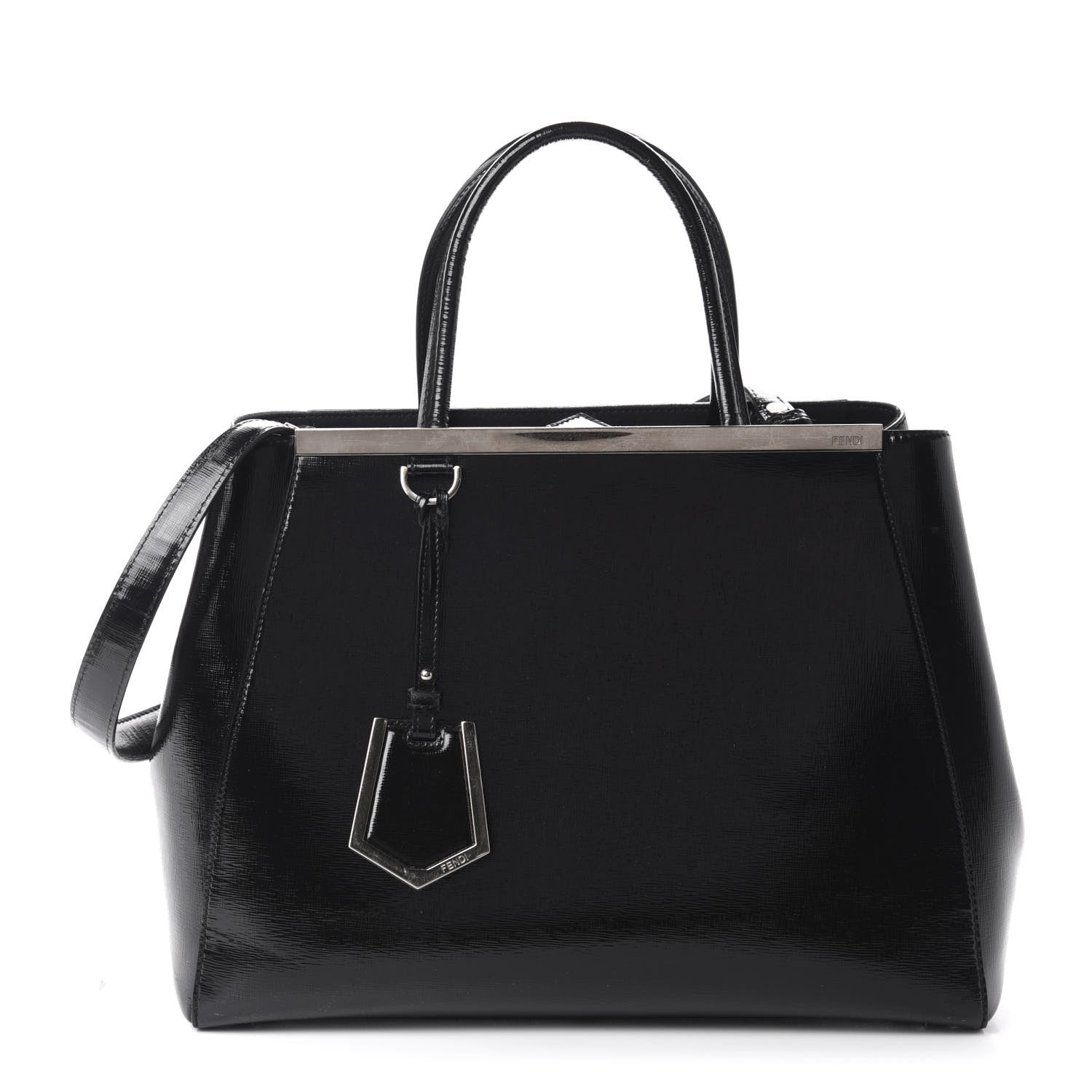 Fendi Patent Vitello Elite Regular 2Jours Tote Black 1 of 12