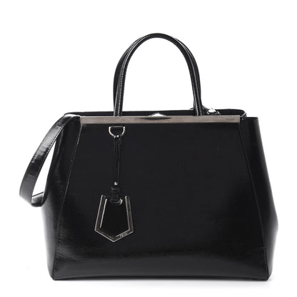 Fendi Patent Vitello Elite Regular 2Jours Tote Black 1 of 12