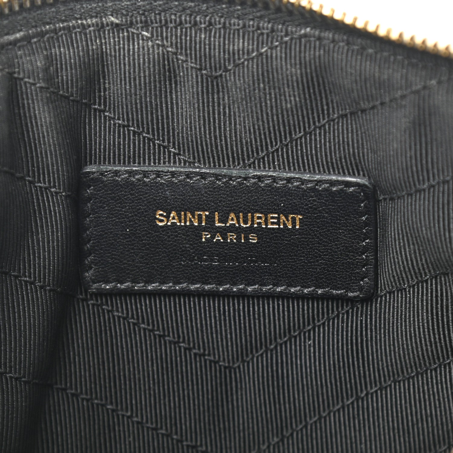 Saint Laurent Calfskin Matelasse Chevron Monogram A5 Wristlet Black 6 of 9