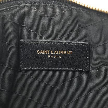 Saint Laurent Calfskin Matelasse Chevron Monogram A5 Wristlet Black 6 of 9