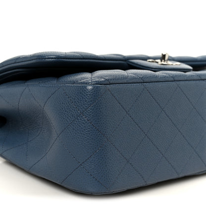 Chanel Caviar Quilted Jumbo Double Flap Blue 10 of 11