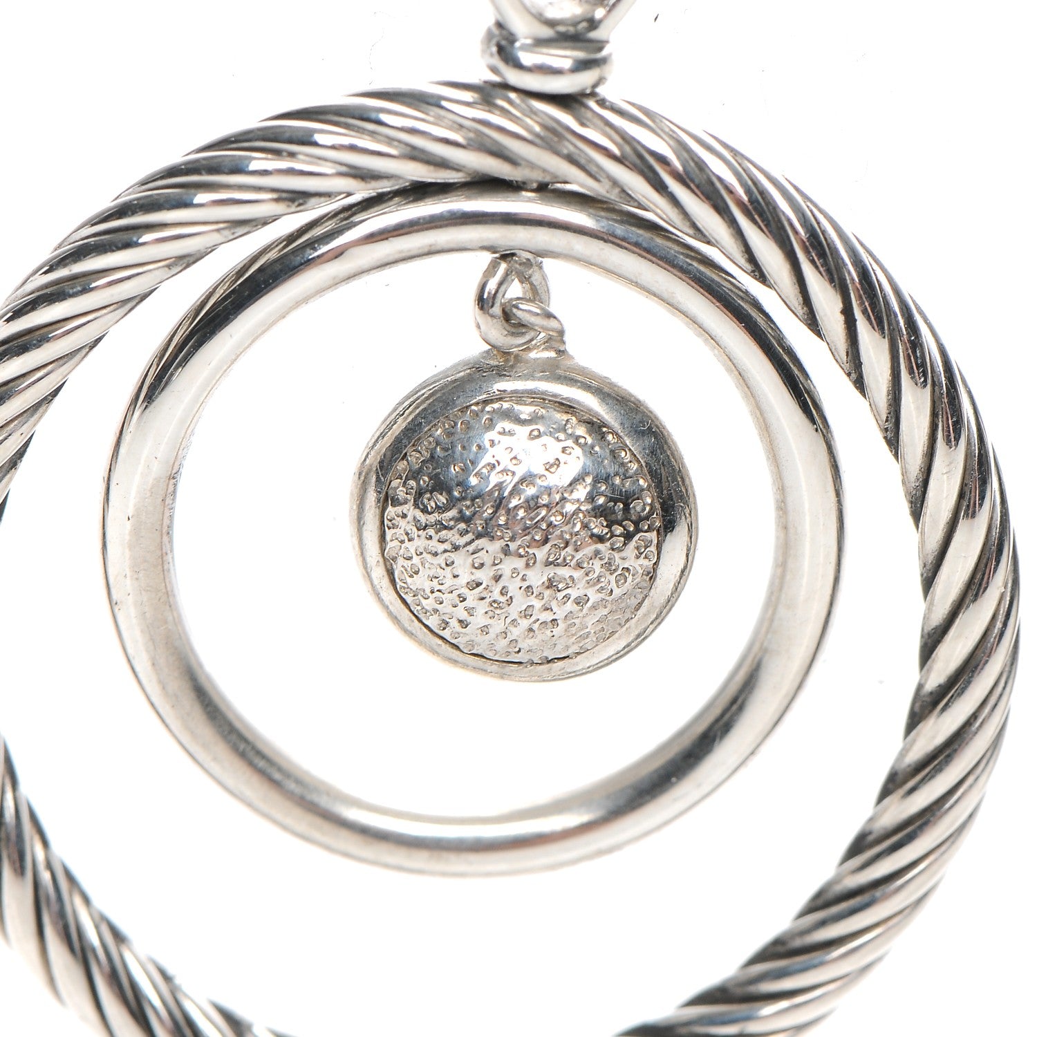 David Yurman Sterling Silver Diamond Mobile Circle Pendant 4 of 5