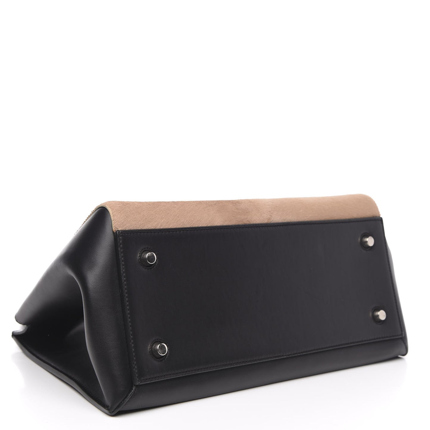 Pony Hair Calfskin Medium Edge Shoulder Bag Praline