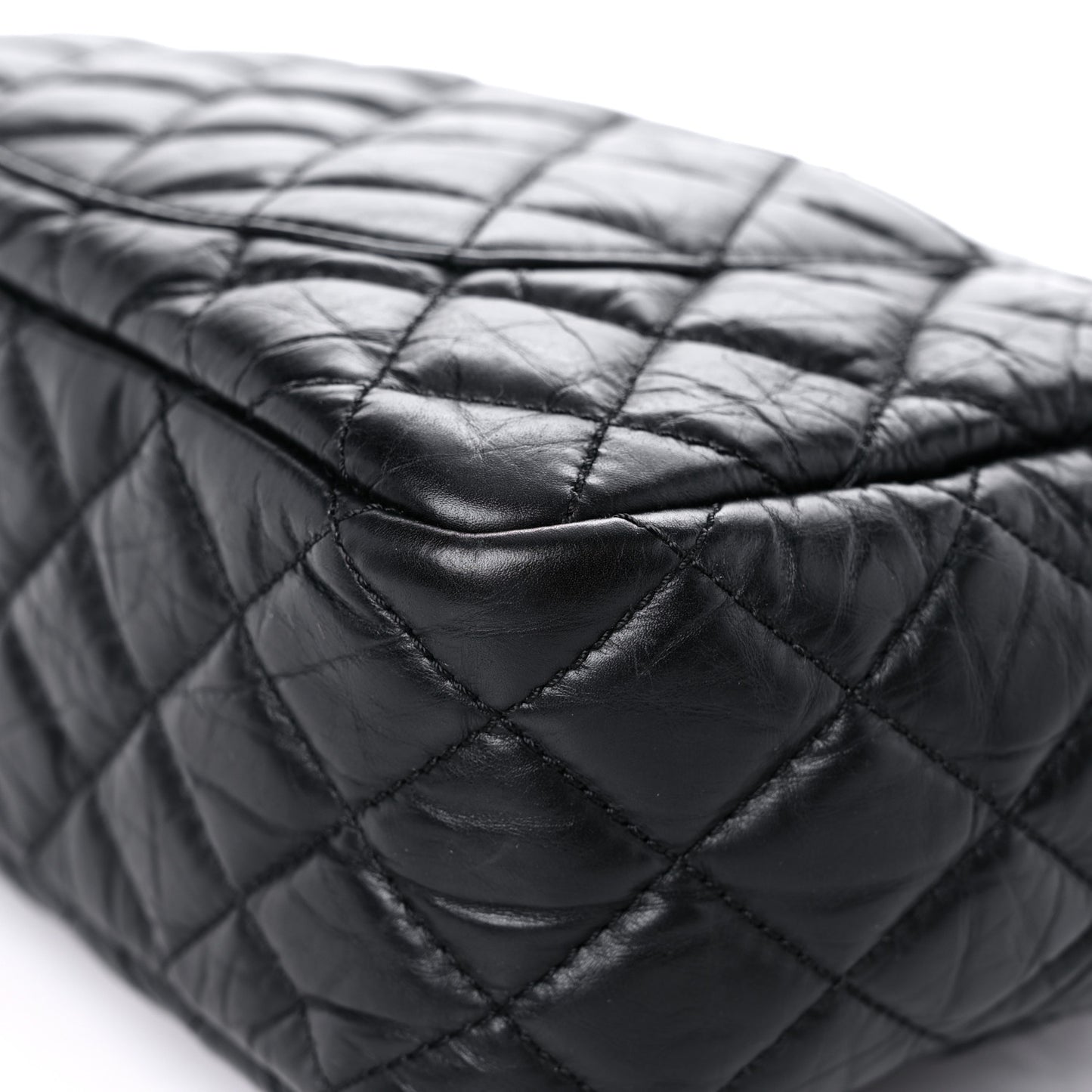 Aged Calfskin Quilted Medium Reissue Camera Case Black