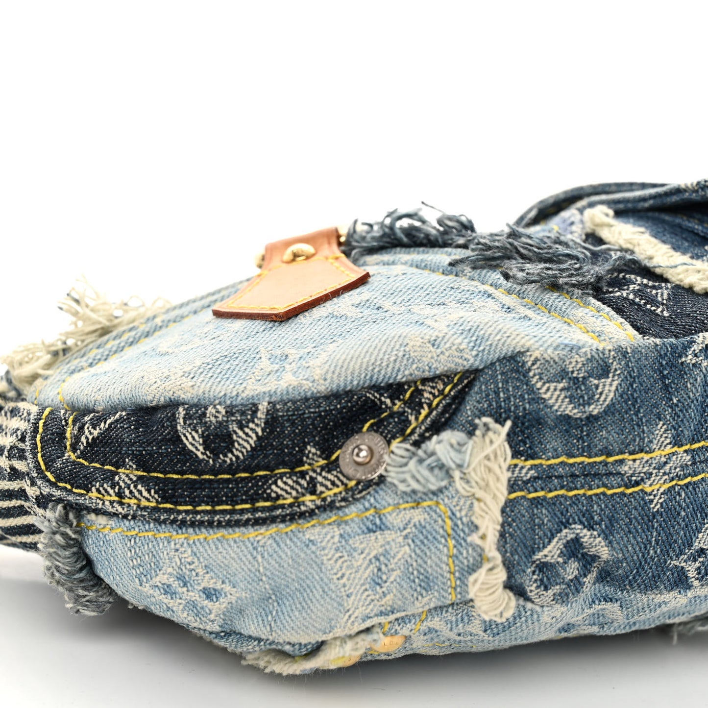 LOUIS VUITTON Monogram Denim Patchwork Pouchy Blue
