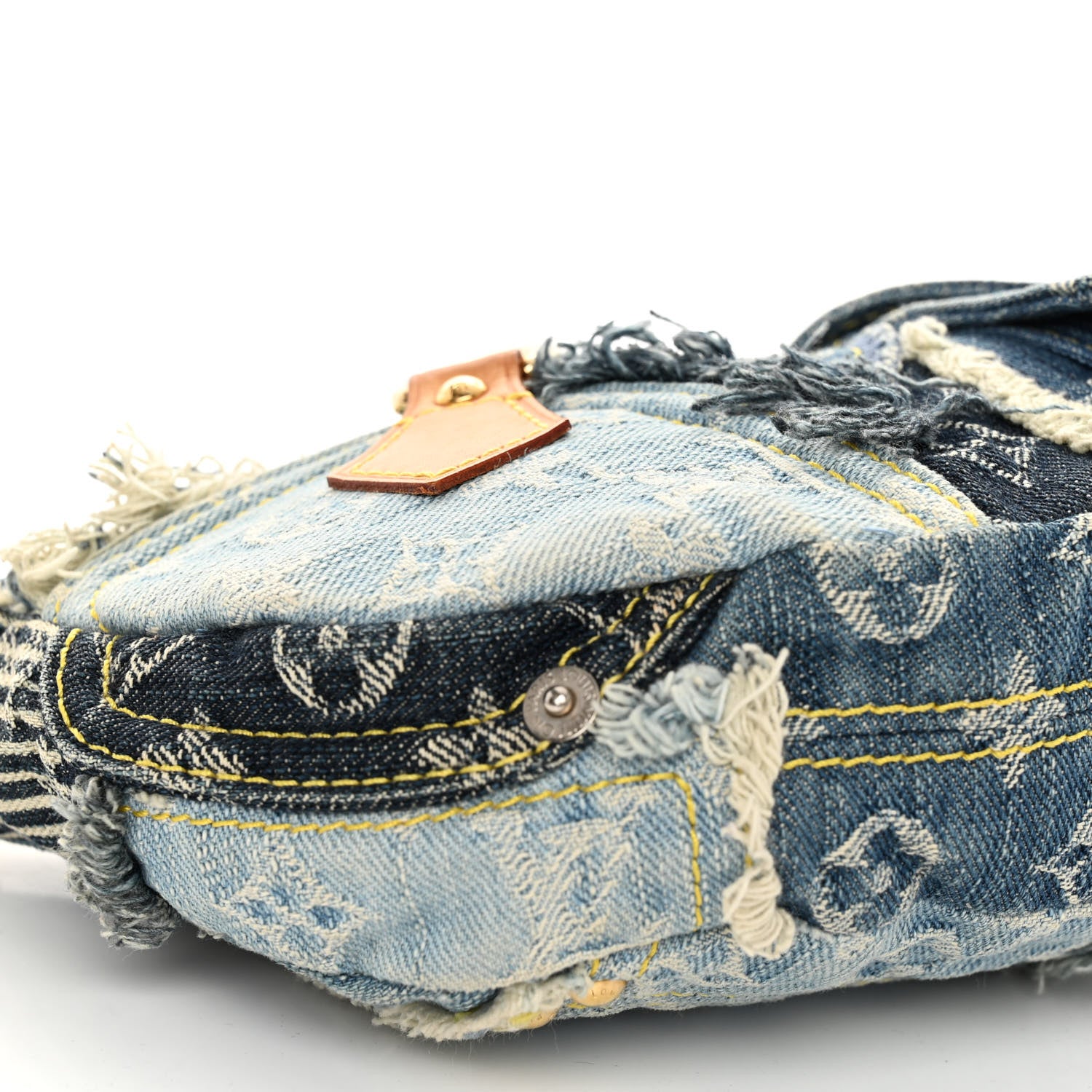 Louis Vuitton LOUIS VUITTON Monogram Denim Patchwork Pouchy Blue 8 of 9