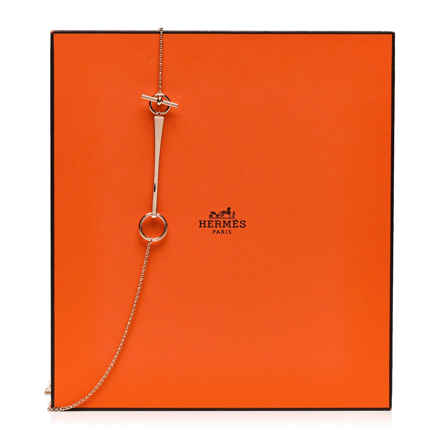Hermes 18K Rose Gold Clou de Forge Long Necklace 5 of 5