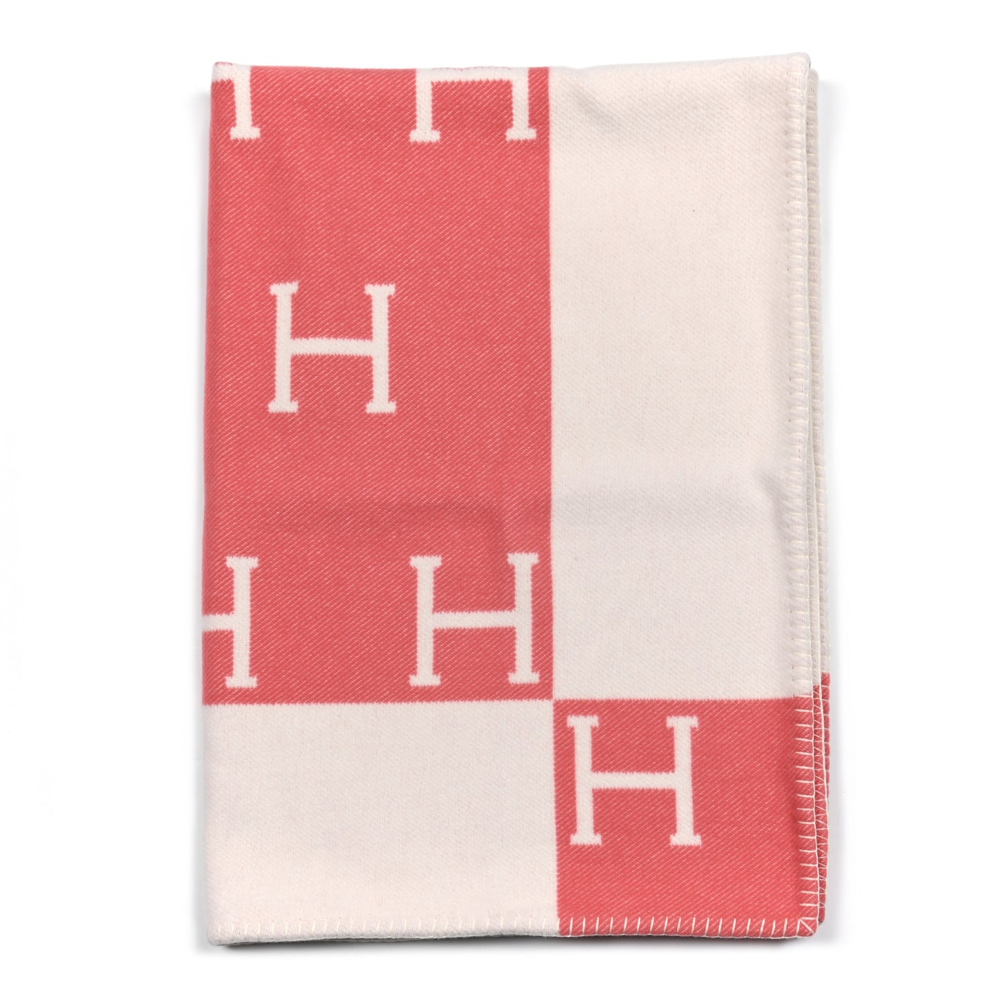 Wool Cashmere Avalon Baby Blanket Rose Airelle White